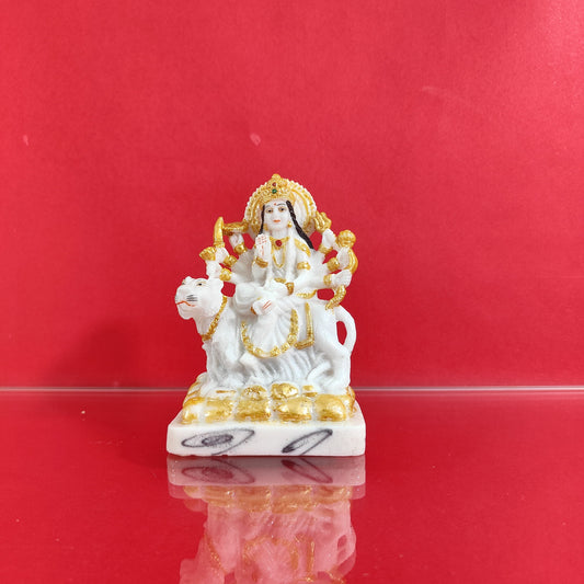 Durga Maa Murti/Statue | A Symbol of Strength and Devotion/युद्ध और भक्ति का प्रतीक | Marble-Polystone | White-colors